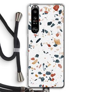 CaseCompany Terrazzo N°4: Sony Xperia 1 III Transparant Hoesje met koord