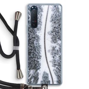 CaseCompany Snøfall: Sony Xperia 5 II Transparant Hoesje met koord