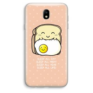 CaseCompany Sleep All Day: Samsung Galaxy J7 (2017) Transparant Hoesje