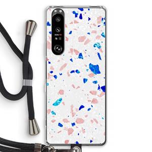 CaseCompany Terrazzo N°6: Sony Xperia 1 III Transparant Hoesje met koord