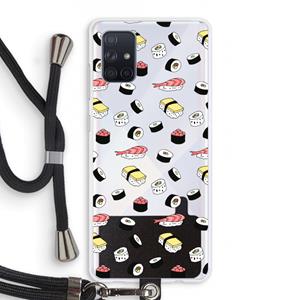 CaseCompany Sushi time: Samsung Galaxy A71 Transparant Hoesje met koord