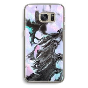 CaseCompany Pastel zwart: Samsung Galaxy S7 Transparant Hoesje