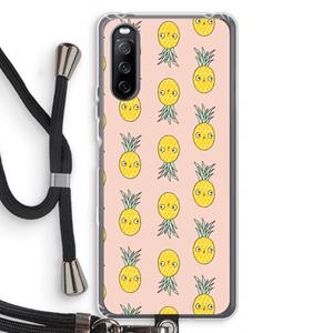 CaseCompany Ananas: Sony Sony Xperia 10 III Transparant Hoesje met koord
