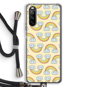 CaseCompany Regenboog: Sony Sony Xperia 10 III Transparant Hoesje met koord
