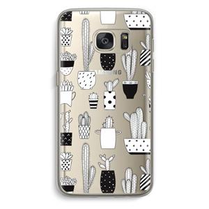 CaseCompany Cactusmotief: Samsung Galaxy S7 Transparant Hoesje