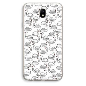 CaseCompany Zwanen: Samsung Galaxy J7 (2017) Transparant Hoesje