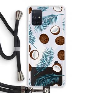 CaseCompany Kokosnoot roze: Samsung Galaxy A71 Transparant Hoesje met koord