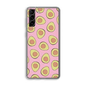 CaseCompany Dancing avocados: Samsung Galaxy S21 Plus Transparant Hoesje