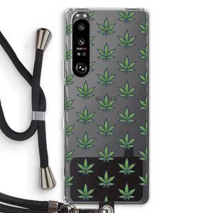 CaseCompany Weed: Sony Xperia 1 III Transparant Hoesje met koord