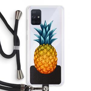 CaseCompany Grote ananas: Samsung Galaxy A71 Transparant Hoesje met koord