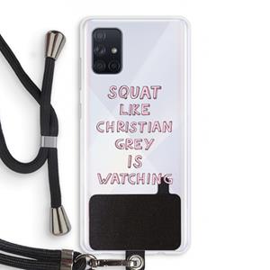 CaseCompany Christian Grey: Samsung Galaxy A71 Transparant Hoesje met koord