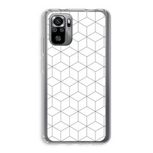 CaseCompany Zwart-witte kubussen: Xiaomi Redmi Note 10S Transparant Hoesje