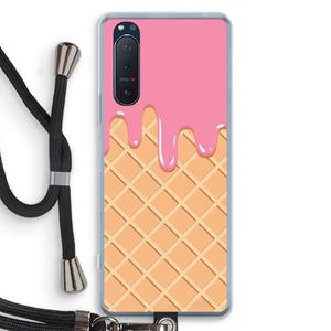 CaseCompany Ice cream: Sony Xperia 5 II Transparant Hoesje met koord