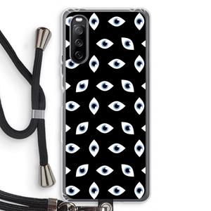 CaseCompany Eyes pattern: Sony Sony Xperia 10 III Transparant Hoesje met koord