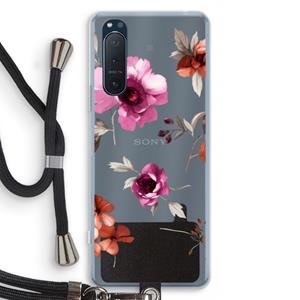 CaseCompany Geschilderde bloemen: Sony Xperia 5 II Transparant Hoesje met koord