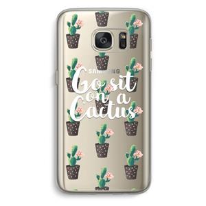 CaseCompany Cactus quote: Samsung Galaxy S7 Transparant Hoesje