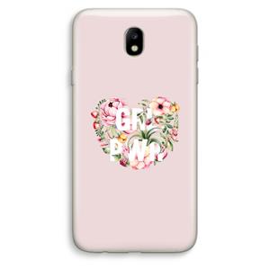 CaseCompany GRL PWR Flower: Samsung Galaxy J7 (2017) Transparant Hoesje