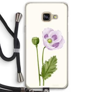 CaseCompany Purple poppy: Samsung Galaxy A3 (2016) Transparant Hoesje met koord