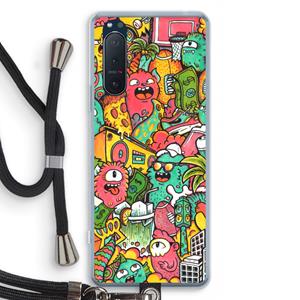 CaseCompany Vexx City: Sony Xperia 5 II Transparant Hoesje met koord