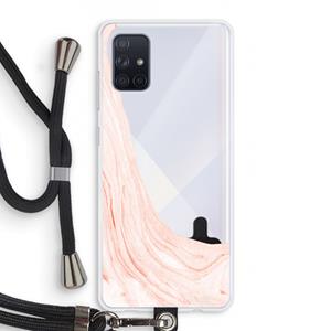 CaseCompany Peach bath: Samsung Galaxy A71 Transparant Hoesje met koord