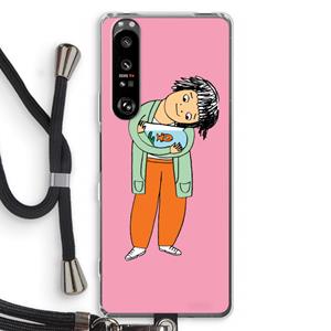 CaseCompany Visknuffel: Sony Xperia 1 III Transparant Hoesje met koord
