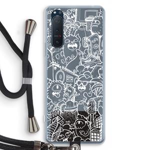 CaseCompany Vexx City #2: Sony Xperia 5 II Transparant Hoesje met koord