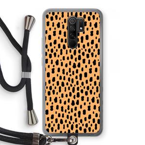 CaseCompany Panter: Xiaomi Redmi 9 Transparant Hoesje met koord