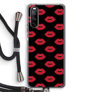CaseCompany Lips: Sony Sony Xperia 10 III Transparant Hoesje met koord
