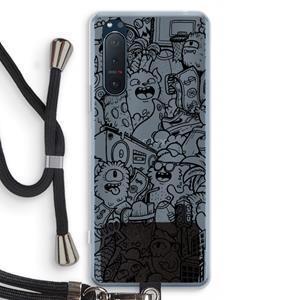 CaseCompany Vexx Black City : Sony Xperia 5 II Transparant Hoesje met koord