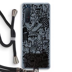 CaseCompany Vexx Black Mixtape: Sony Xperia 5 II Transparant Hoesje met koord