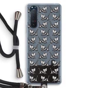CaseCompany Zwarte poes: Sony Xperia 5 II Transparant Hoesje met koord