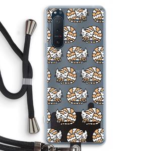 CaseCompany Slapende poes: Sony Xperia 5 II Transparant Hoesje met koord