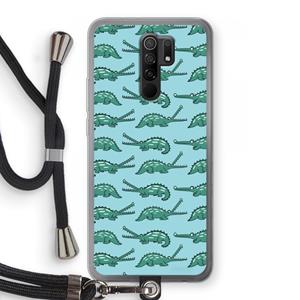 CaseCompany Kroko: Xiaomi Redmi 9 Transparant Hoesje met koord