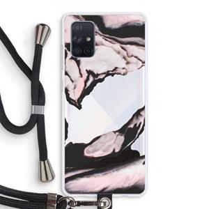 CaseCompany Roze stroom: Samsung Galaxy A71 Transparant Hoesje met koord