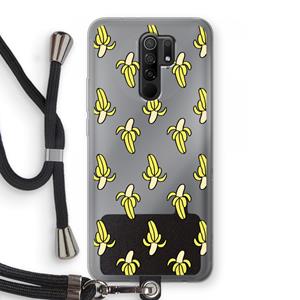 CaseCompany Bananas: Xiaomi Redmi 9 Transparant Hoesje met koord