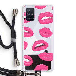 CaseCompany Bite my lip: Samsung Galaxy A71 Transparant Hoesje met koord