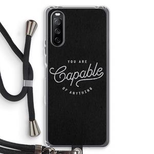 CaseCompany Capable: Sony Sony Xperia 10 III Transparant Hoesje met koord