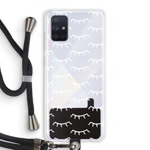 CaseCompany Wimpers: Samsung Galaxy A71 Transparant Hoesje met koord