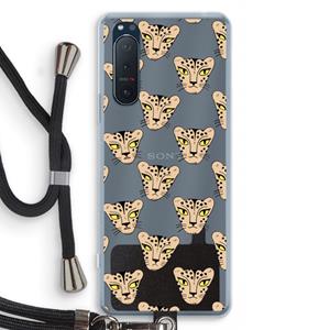 CaseCompany Tijger: Sony Xperia 5 II Transparant Hoesje met koord