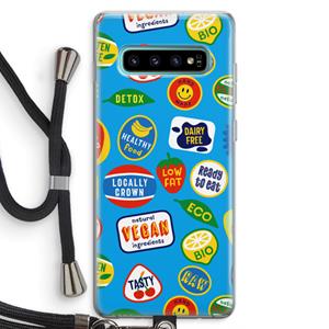 CaseCompany Fruitsticker: Samsung Galaxy S10 Plus Transparant Hoesje met koord