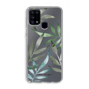 CaseCompany Tropical watercolor leaves: Samsung Galaxy M31 Transparant Hoesje