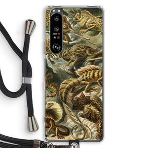 CaseCompany Haeckel Lacertilia: Sony Xperia 1 III Transparant Hoesje met koord