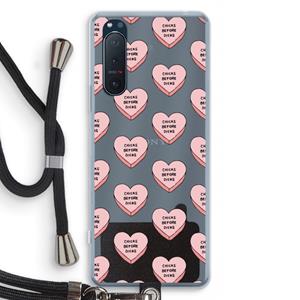 CaseCompany Chicks before dicks: Sony Xperia 5 II Transparant Hoesje met koord