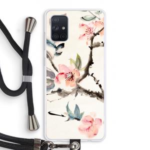 CaseCompany Japanse bloemen: Samsung Galaxy A71 Transparant Hoesje met koord