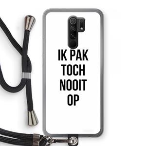 CaseCompany Ik pak nooit op: Xiaomi Redmi 9 Transparant Hoesje met koord