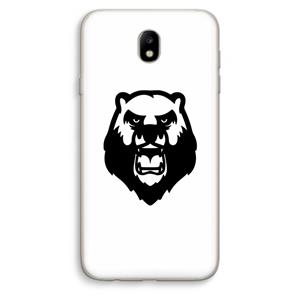 CaseCompany Angry Bear (white): Samsung Galaxy J7 (2017) Transparant Hoesje