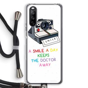 CaseCompany Smile: Sony Sony Xperia 10 III Transparant Hoesje met koord