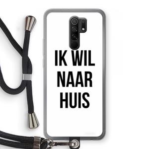 CaseCompany Ik wil naar huis: Xiaomi Redmi 9 Transparant Hoesje met koord
