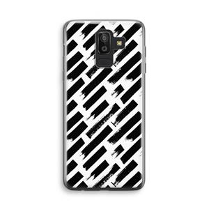 CaseCompany Zwarte vegen: Samsung Galaxy J8 (2018) Transparant Hoesje