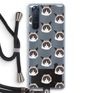 CaseCompany It's a Purrr Case: Sony Xperia 5 II Transparant Hoesje met koord